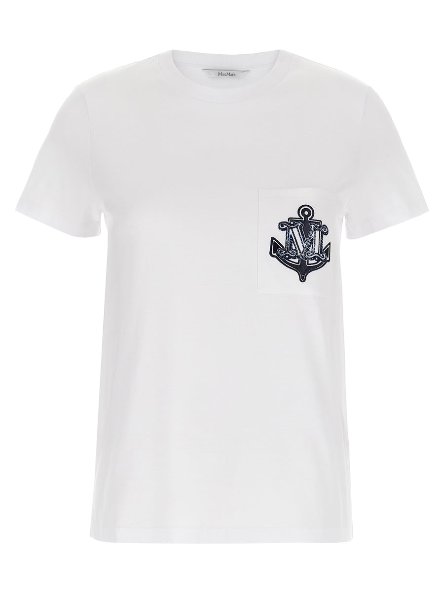 Max Mara 100% cotton t-shirt in white