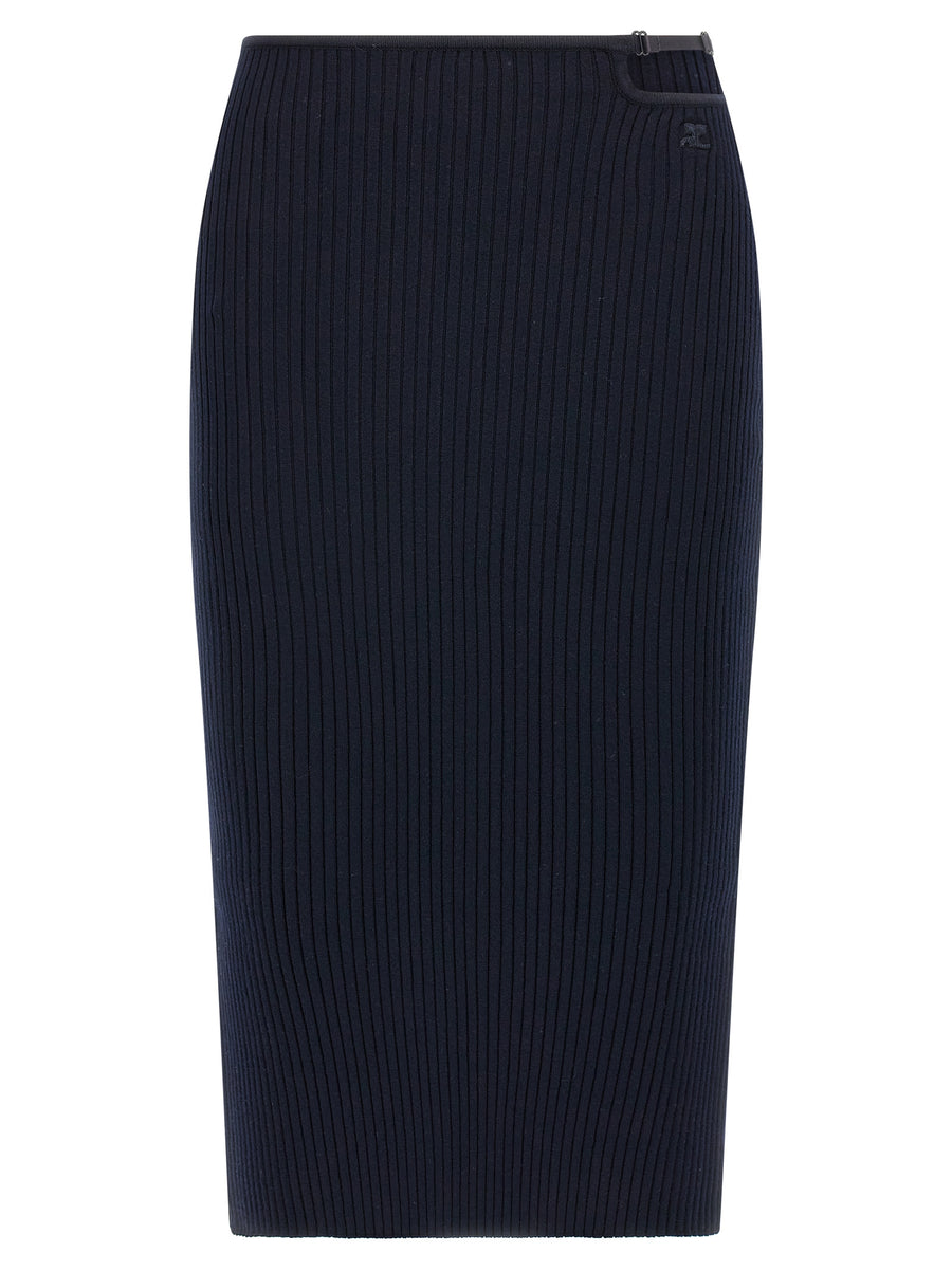 CourrèGes 70% Viscose skirt in navy