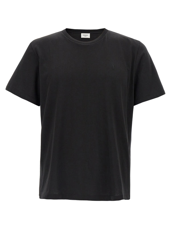 Saint Laurent 100% cotton t-shirt in black