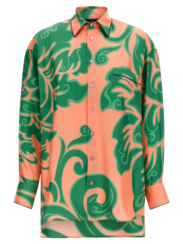 Etro 100% silk shirt in orange