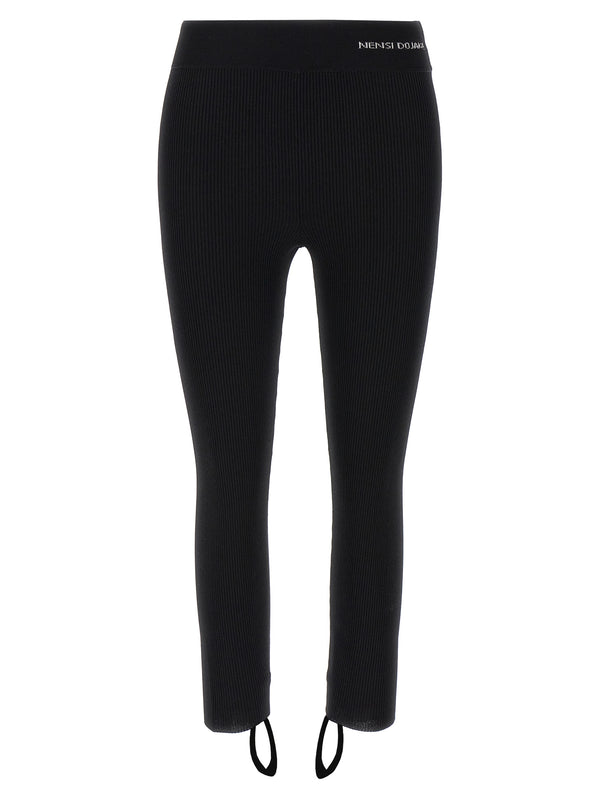Nensi Dojaka 79% Viscose leggings in black
