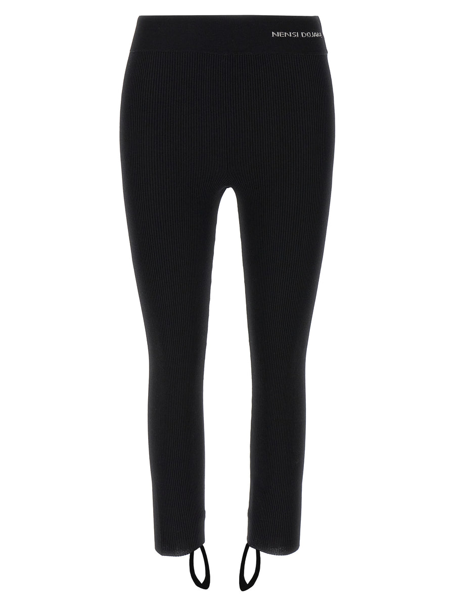 Nensi Dojaka 79% Viscose leggings in black