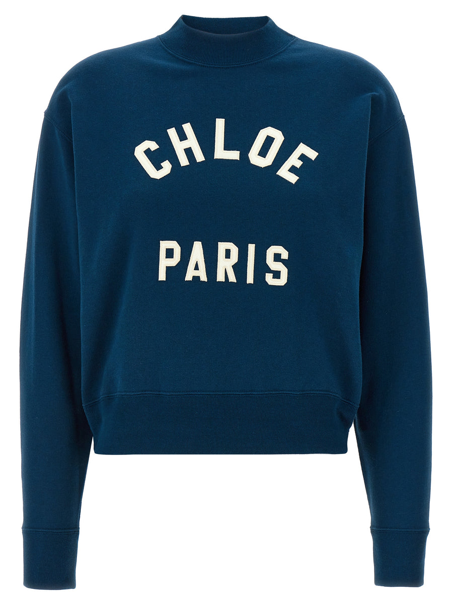 Chloé 100% cotton sweatshirt in blue