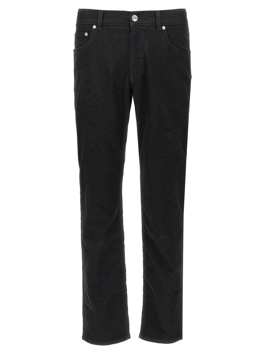 Etro 56% cotton jeans in black