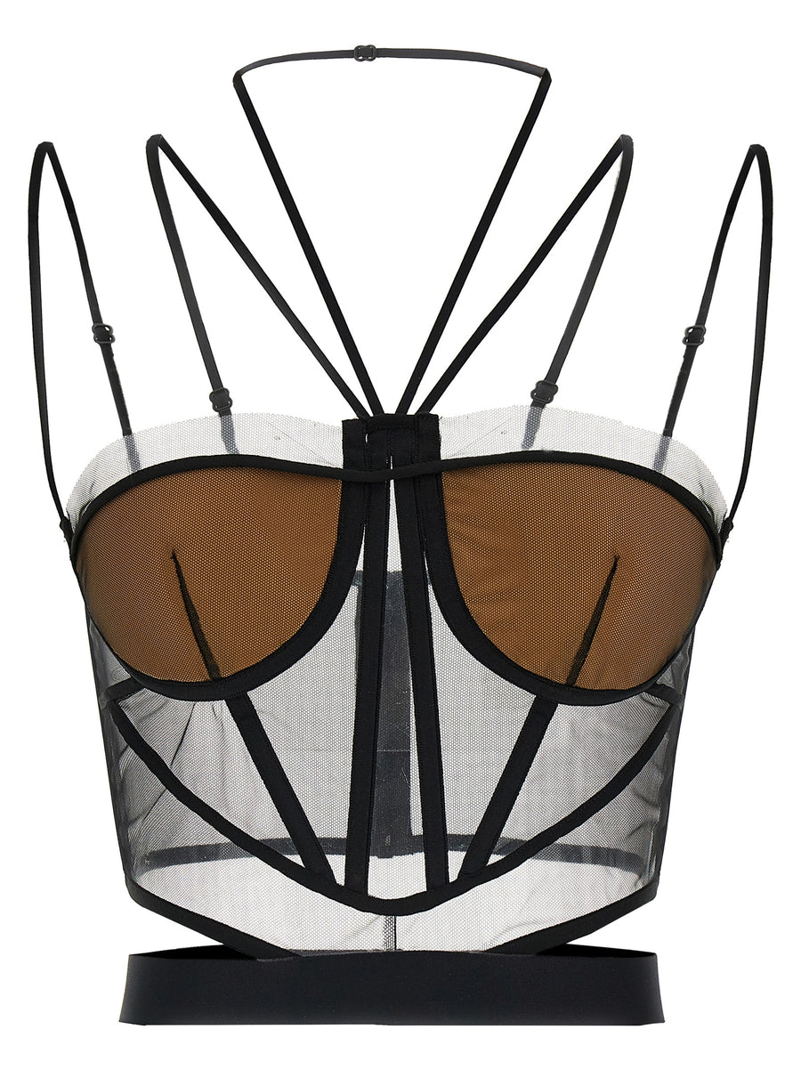Nensi Dojaka 100% Polyamide corset top in black