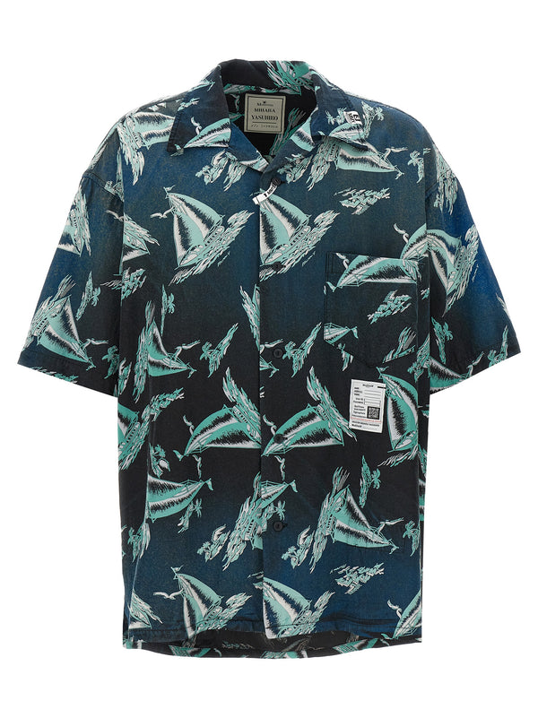 Maison Mihara Yasuhiro 65% rayon shirt in navy