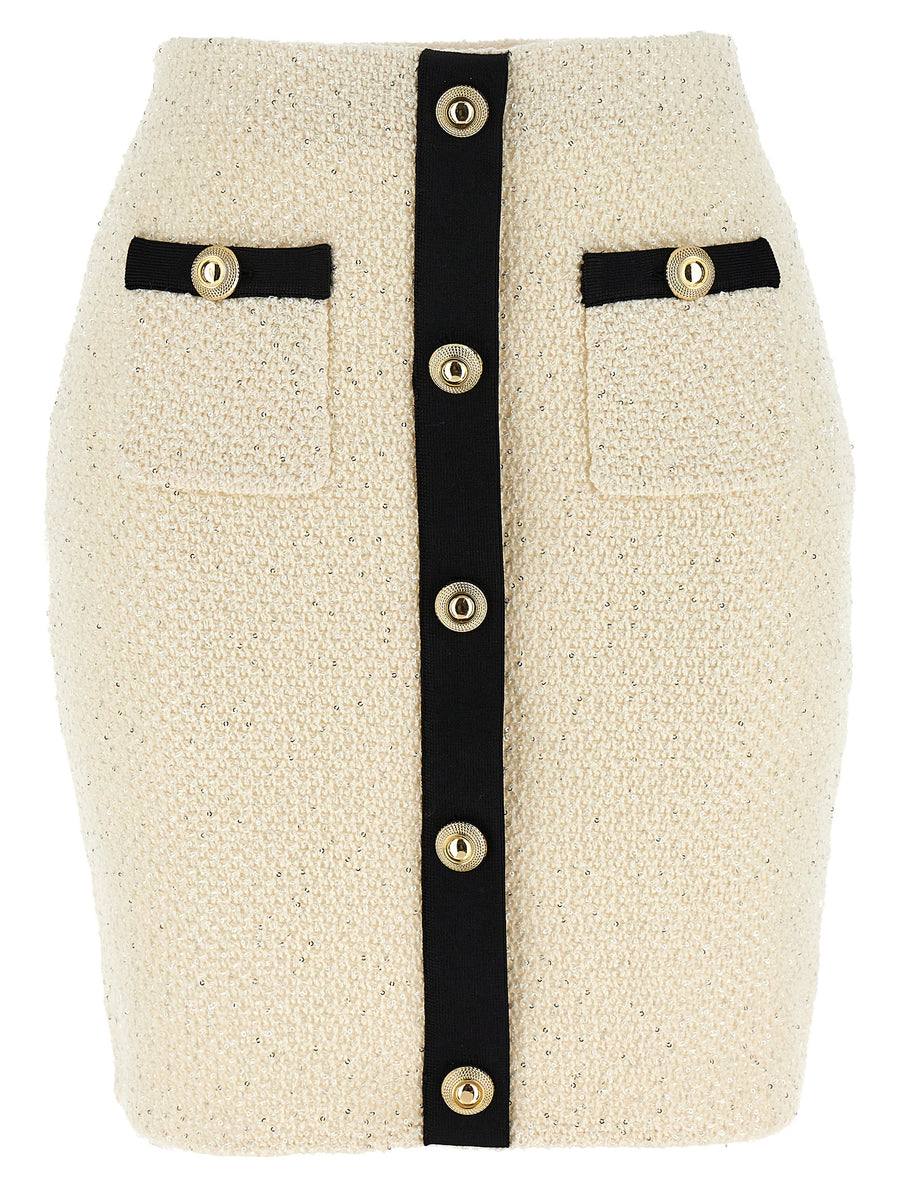 Self-Portrait 47% cotton skirt in beige