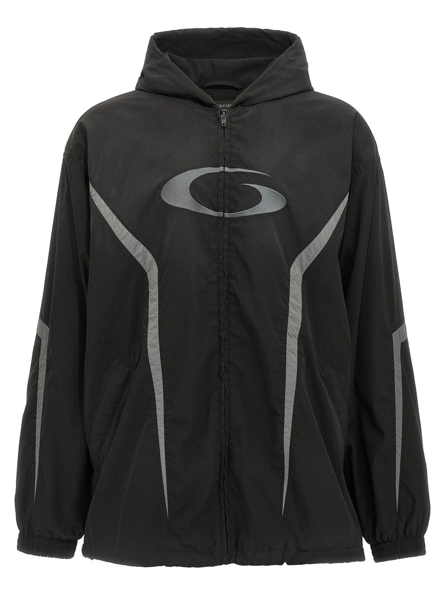 Balenciaga 100% polyester jacket in black