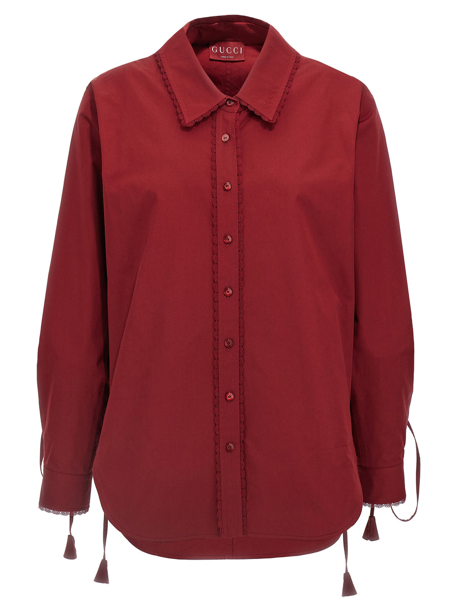 Gucci 100% cotton shirt in red
