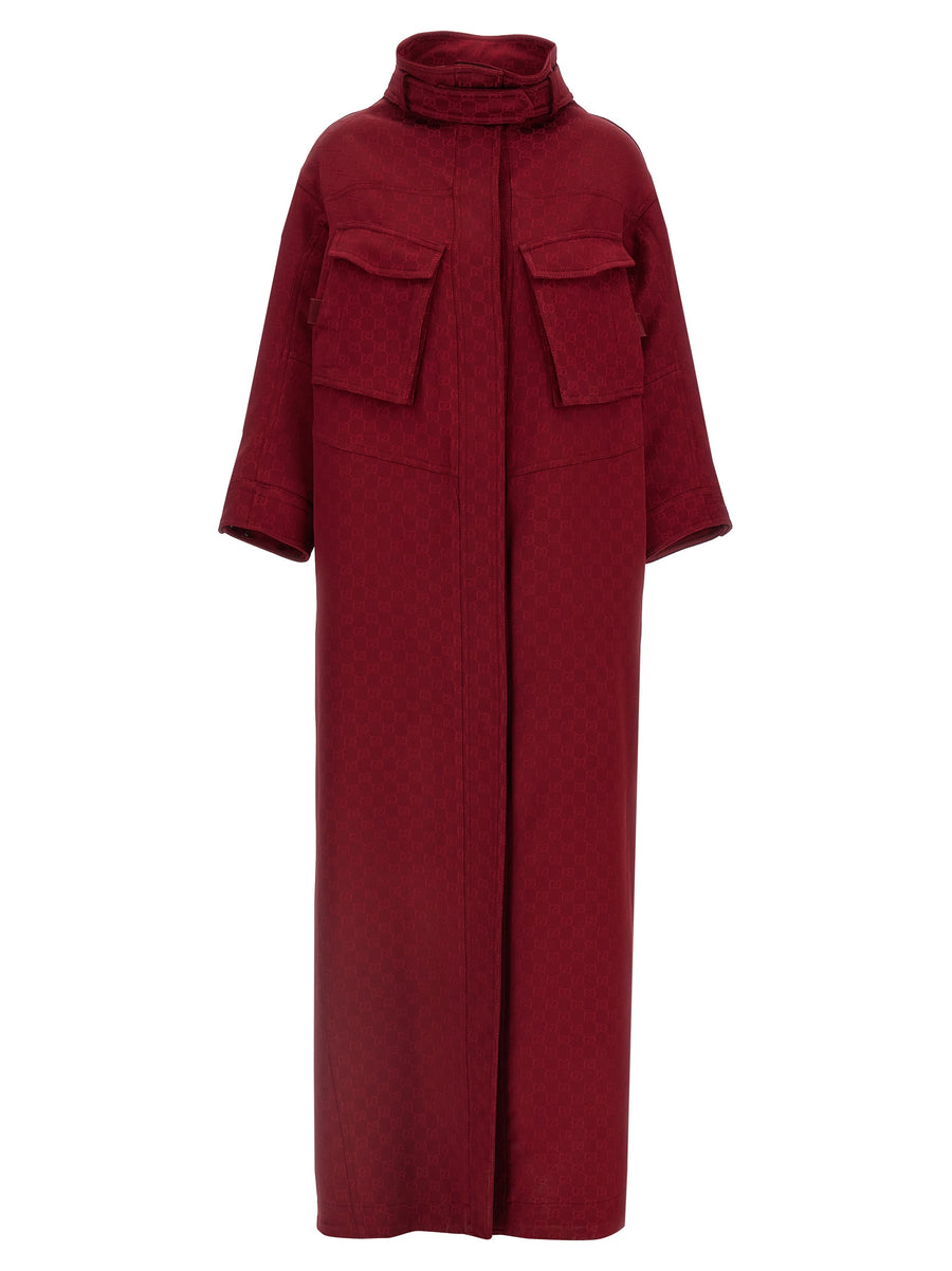 Gucci 100% viscose coat in red