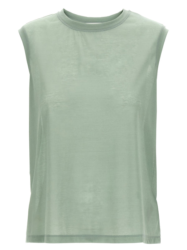Victoria Beckham 70% cotton tank top in green