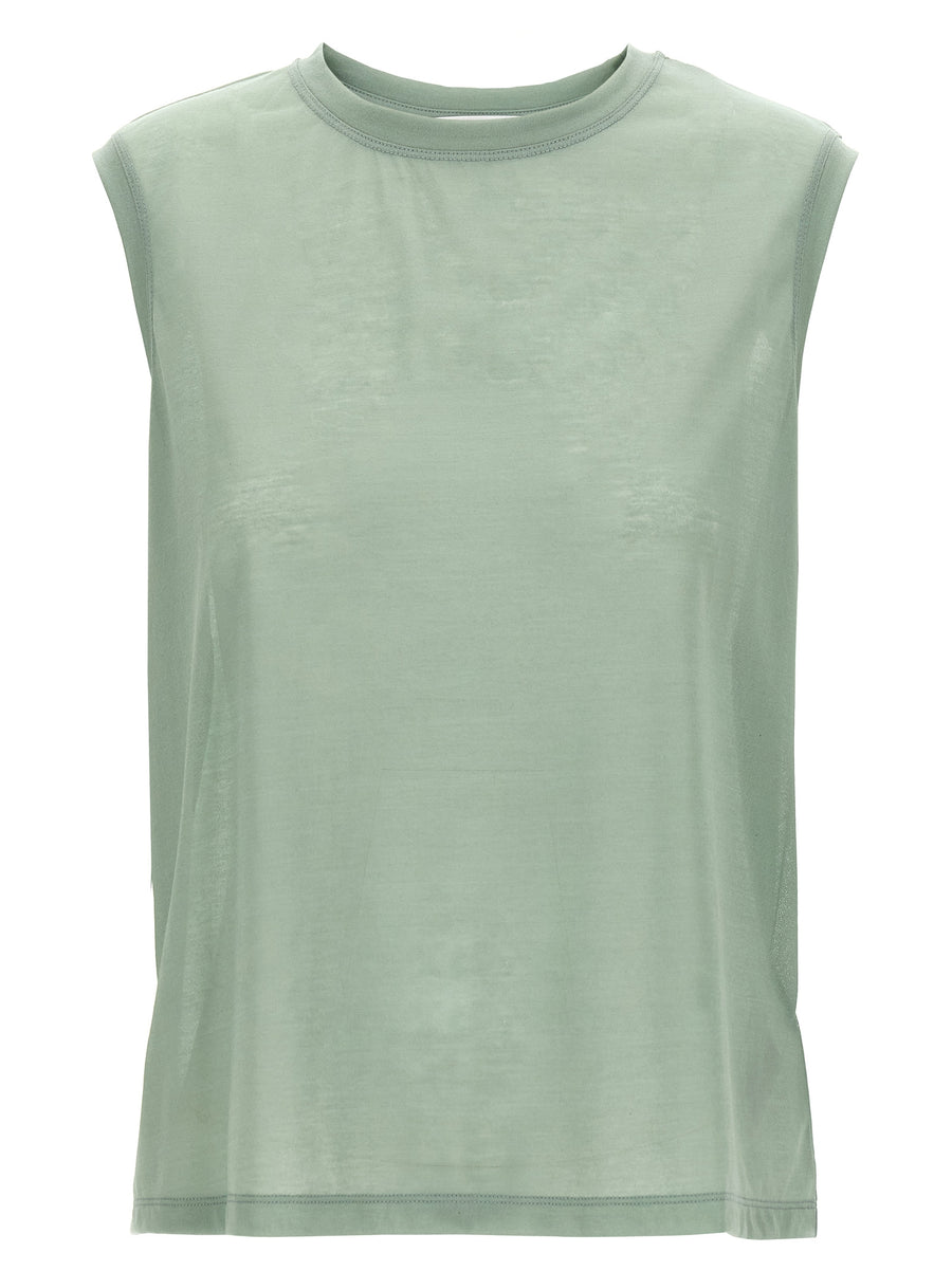Victoria Beckham 70% cotton tank top in green