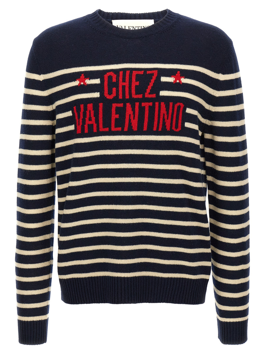 Valentino Garavani 100% Virgin Wool sweater in navy