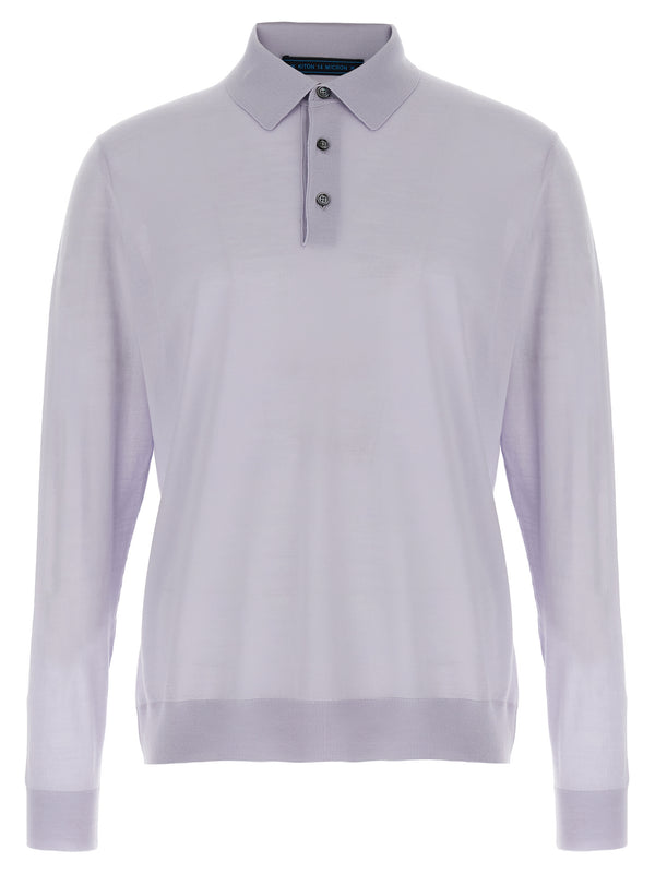 Kiton 100% Wool polo in gray