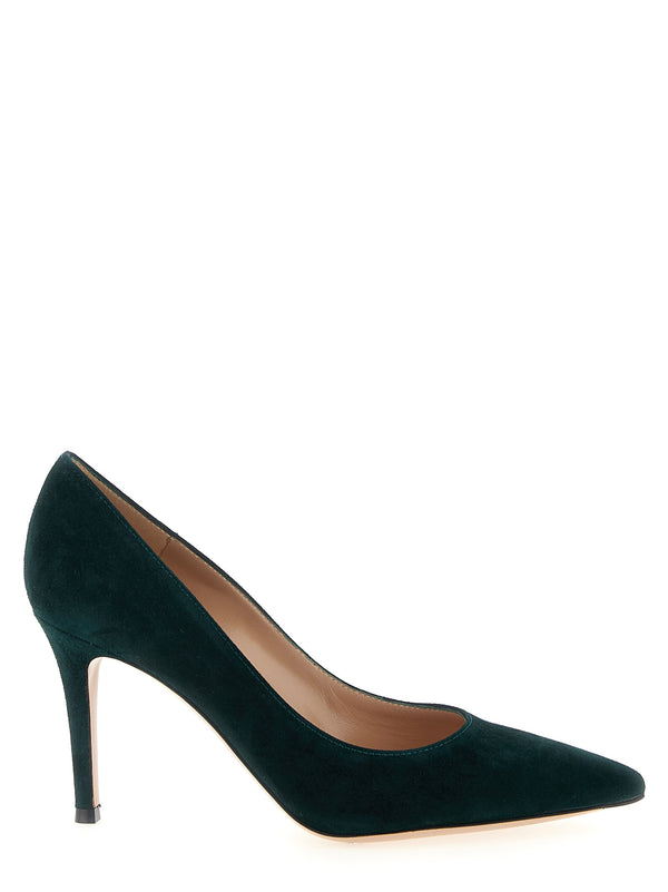 Gianvito Rossi 100% suede leather pump in green