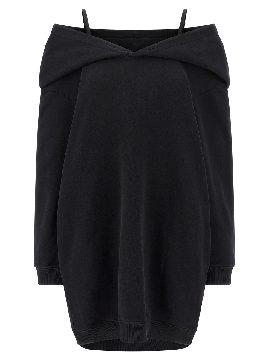 MM6 Maison Margiela 100% cotton sweatshirt dress in black