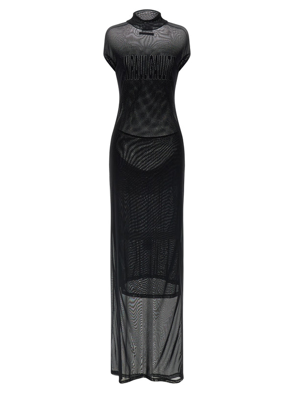 Jean Paul Gaultier 94% polyamide dress in black