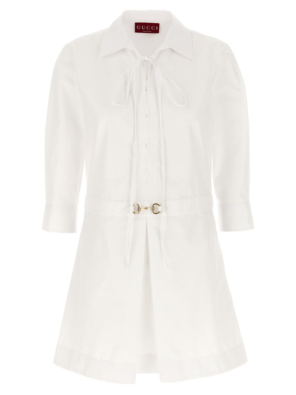 Gucci 100% Cotton shirt dress in white