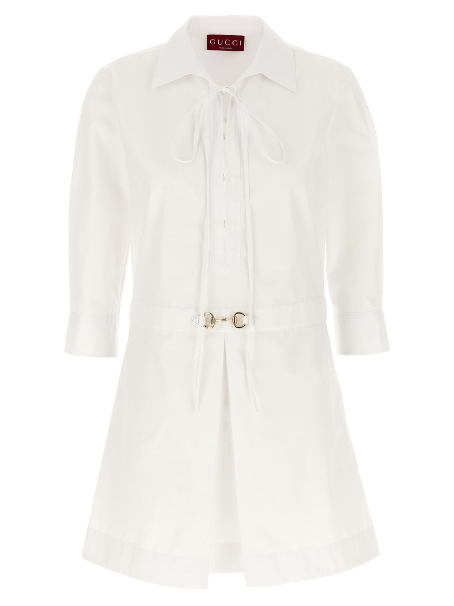 Gucci 100% Cotton shirt dress in white