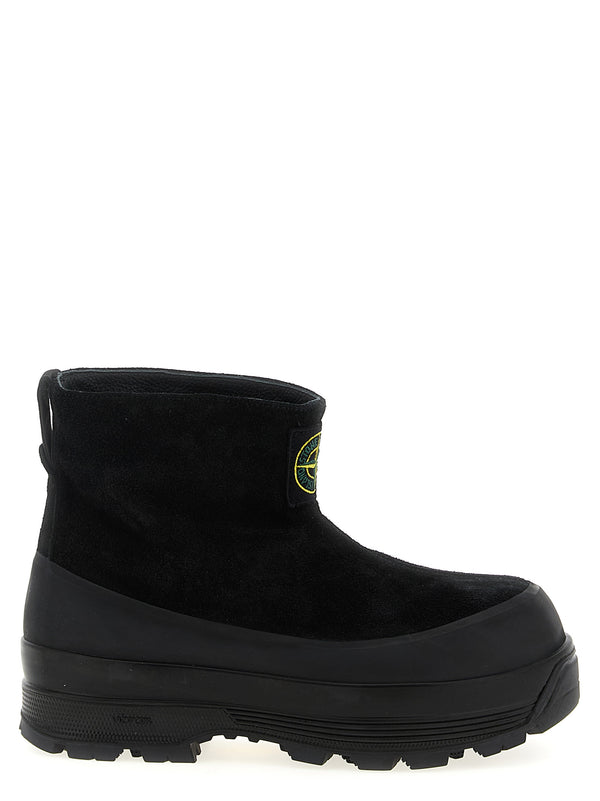 Stone Island 100% rubber boot in black