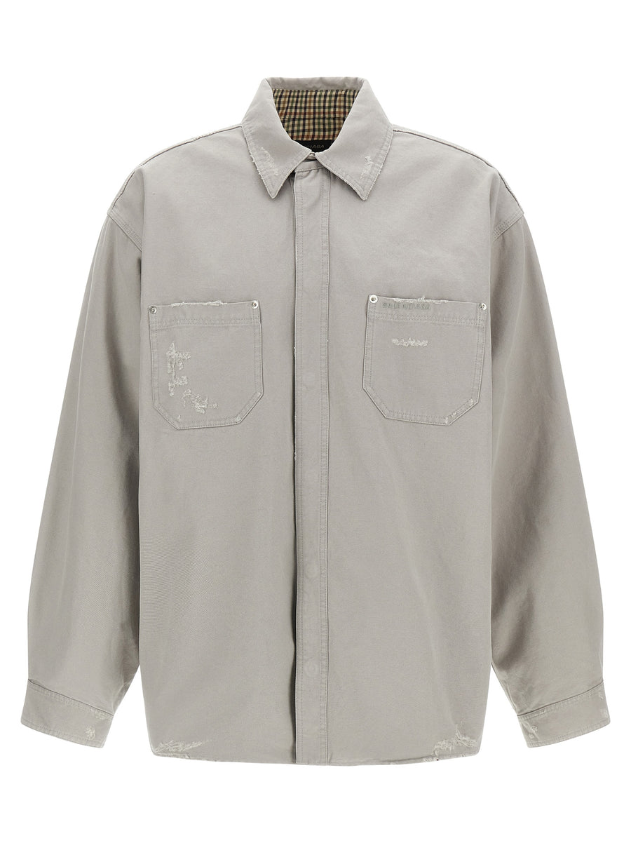 Balenciaga 100% cotton overshirt in gray