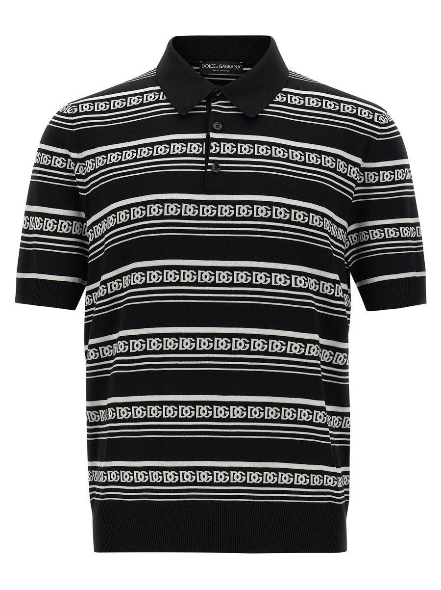 Dolce & Gabbana 100% Silk polo shirt in black