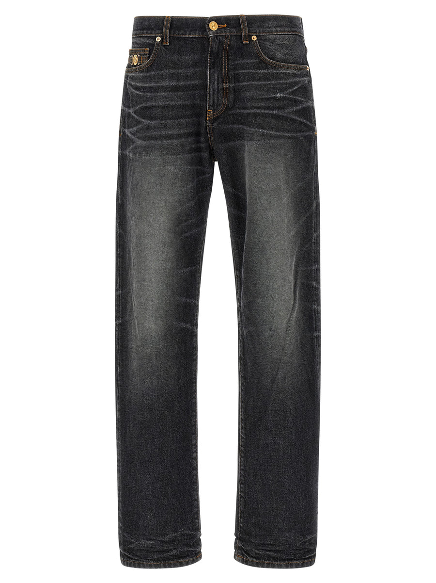 Versace 100% cotton jeans in black