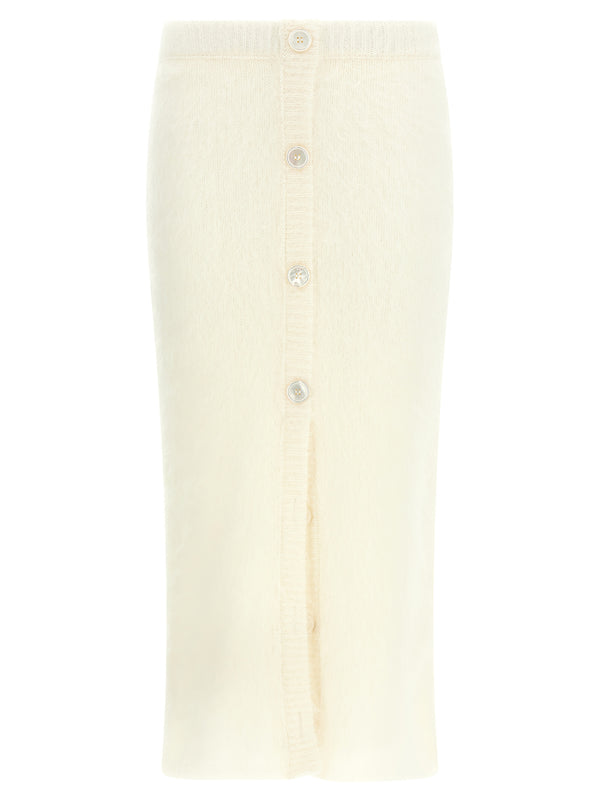 Alessandra Rich 50% Mohair skirt in white