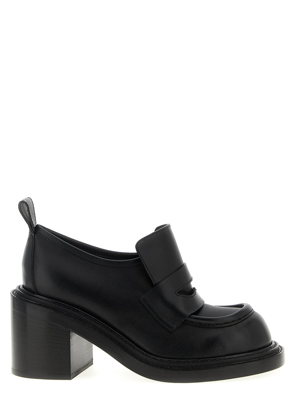 Moschino 100% Leather platform loafer in black