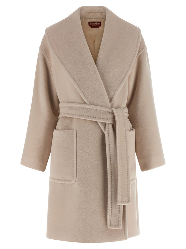 Max Mara 70% alpaca wool coat in beige