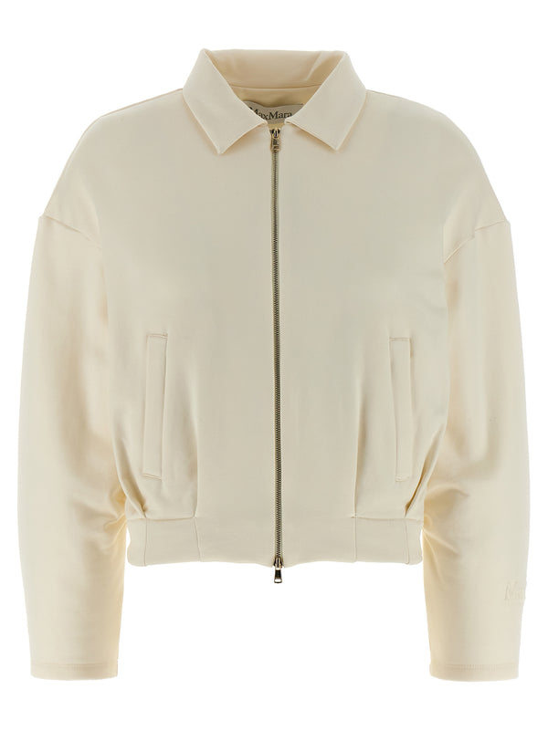 Max Mara 55% silk jacket in white