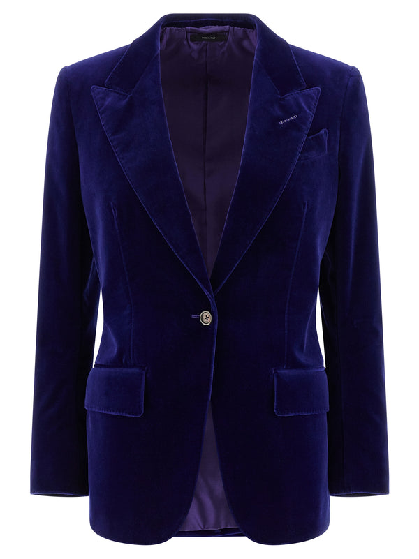 Tom Ford 98% cotton blazer in navy