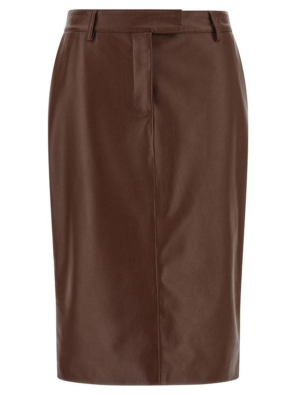 Giuseppe Di Morabito 100% Leather skirt in brown
