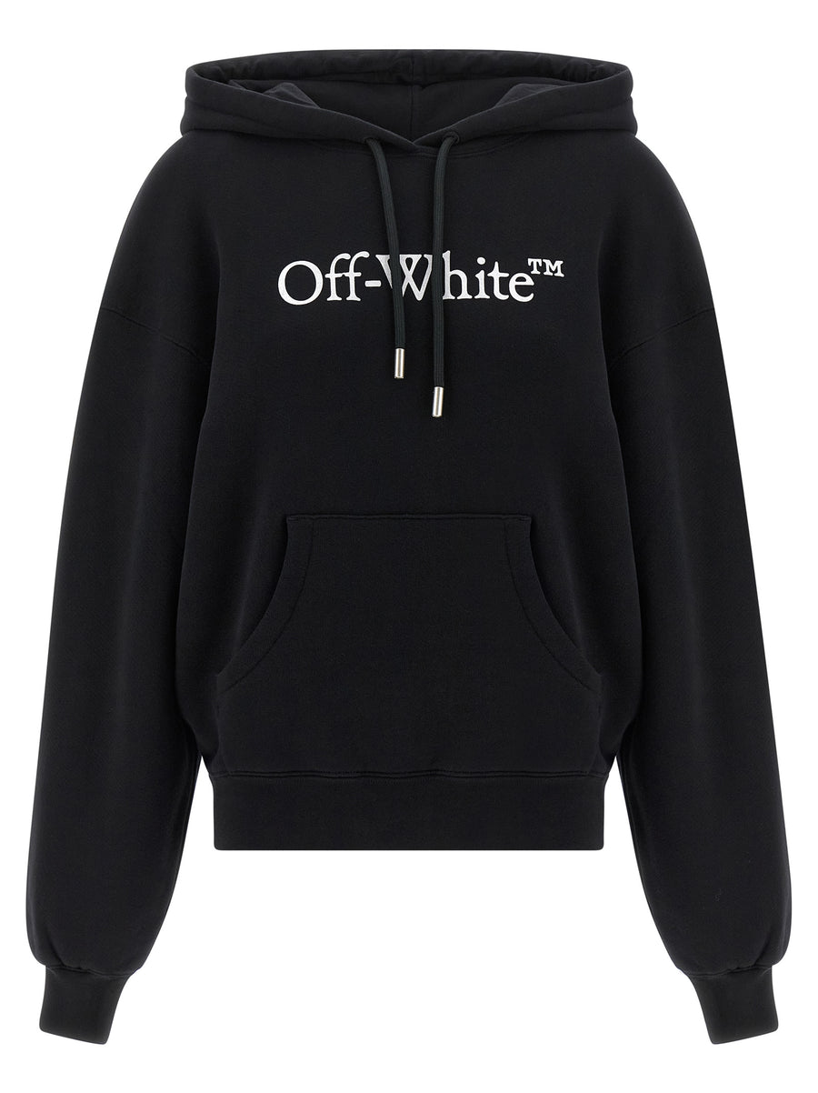 Off-White 100% cotton hoodie in black
