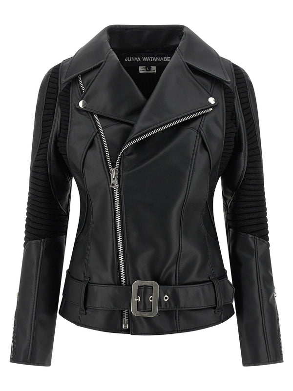 Junya Watanabe 100% Synthetic Leather jacket in black