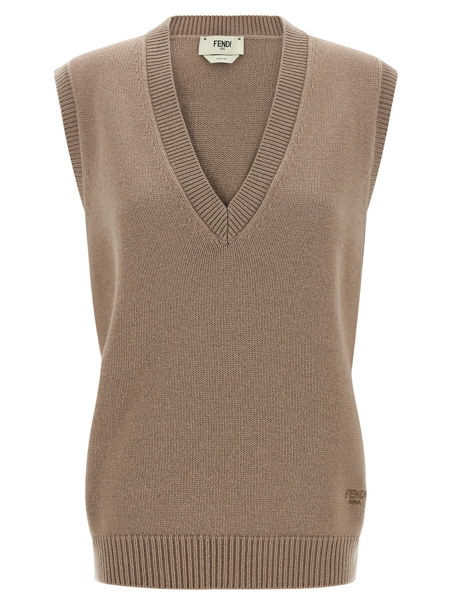 Fendi 100% Cashmere tank top in beige