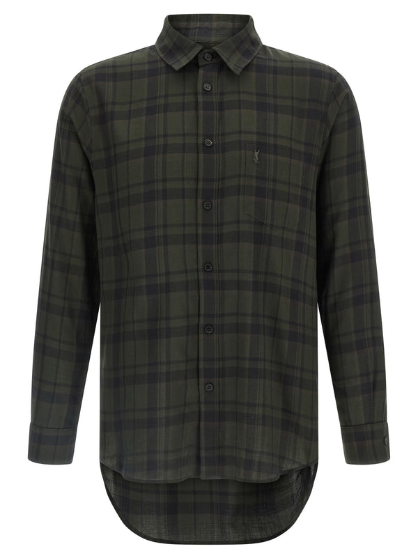 Saint Laurent 100% cotton shirt in green
