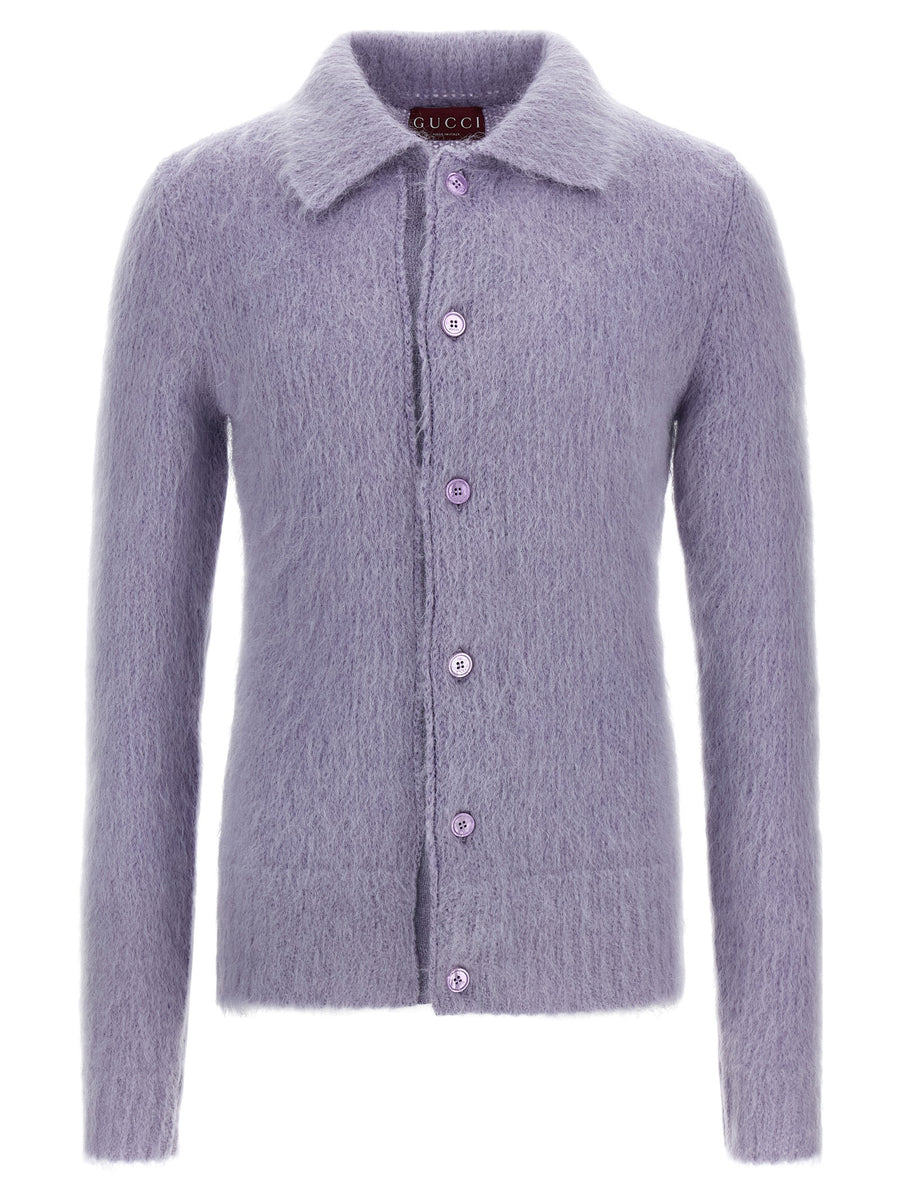 Gucci 67% Mohair cardigan in purple