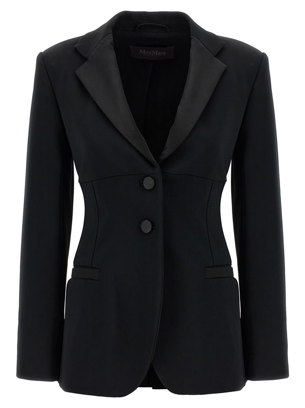 Max Mara 97% viscose blazer in black