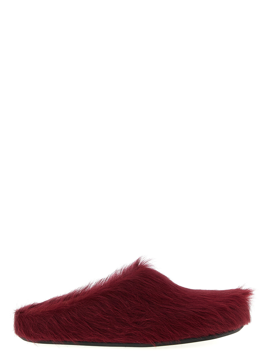 Marni 100% calfskin leather (Bos Taurus) slipper in bordeaux