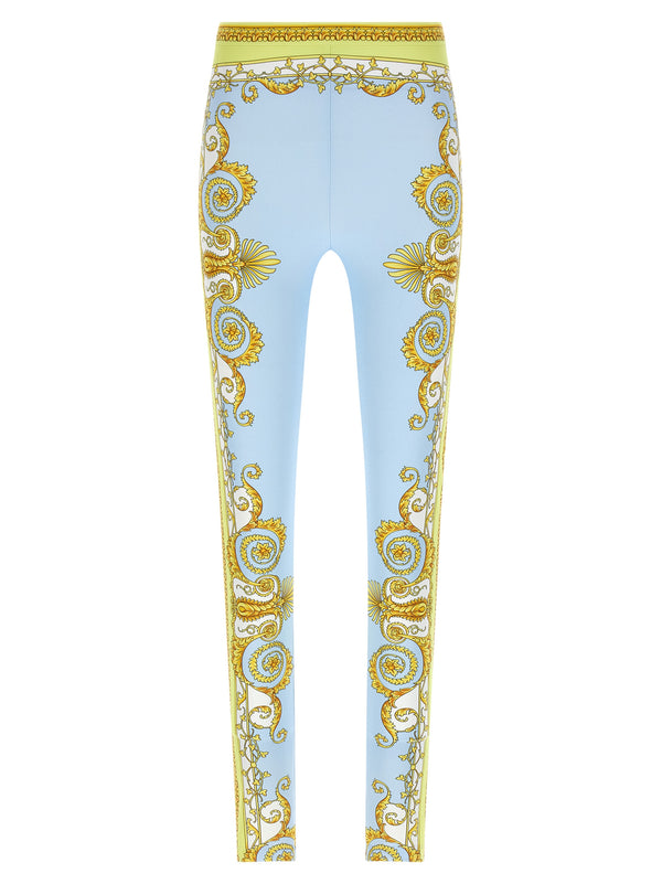 Versace 78% nylon leggings in blue