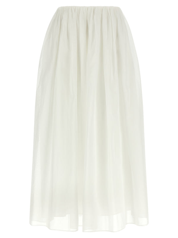 Brunello Cucinelli 100% cotton skirt in white