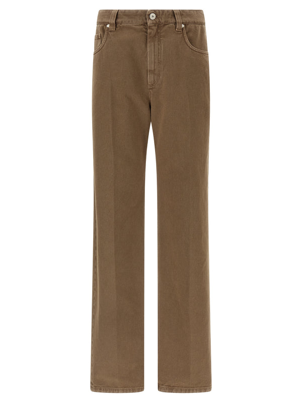 Brunello Cucinelli 100% cotton trousers in beige