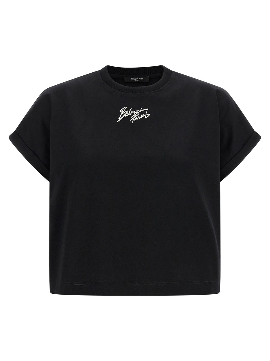 Balmain 100% cotton t-shirt in black