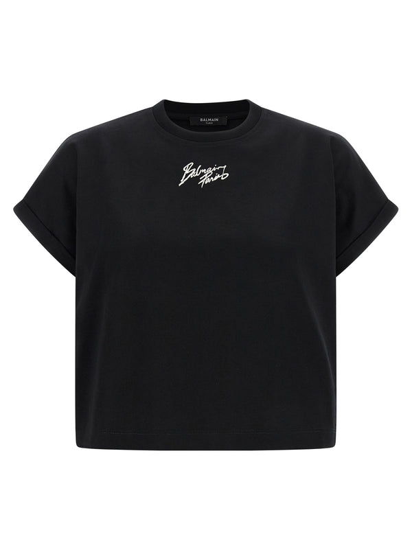 Balmain 100% cotton t-shirt in black