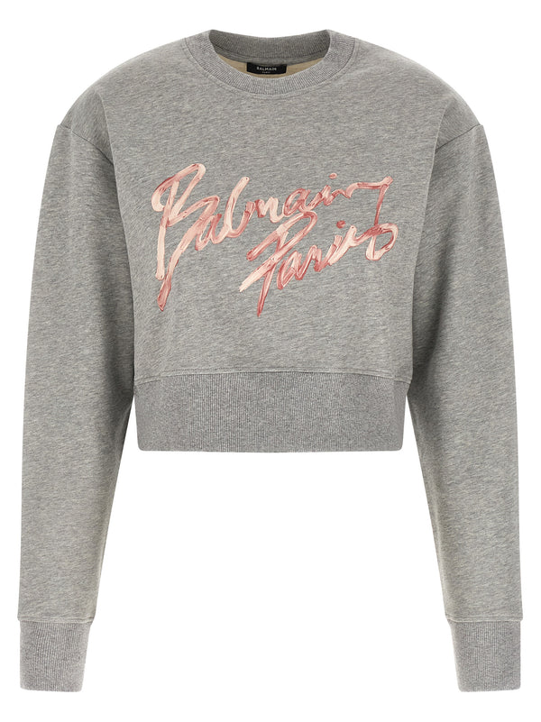Balmain 100% Cotton sweatshirt in gray