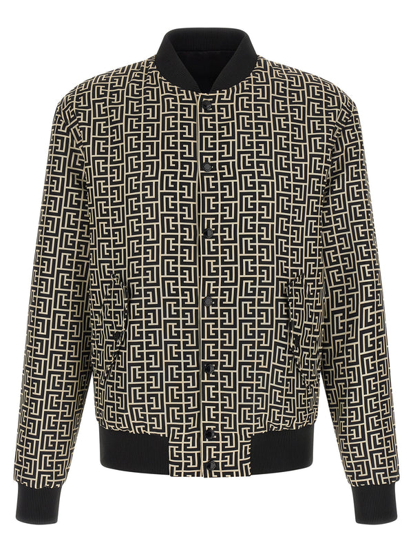 Balmain 100% polyamide bomber jacket in black