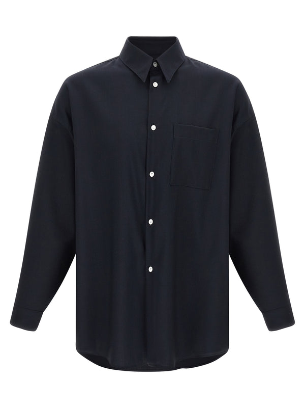 Marni 100% virgin wool shirt in navy