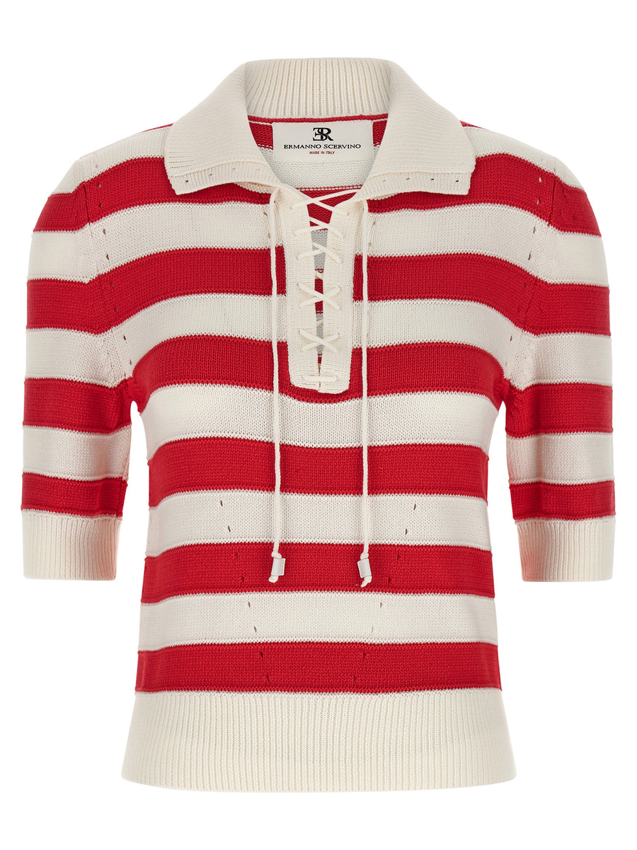 Ermanno Scervino 70% cotton polo shirt in red