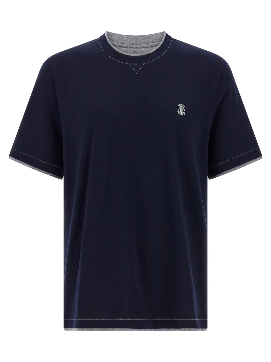 Brunello Cucinelli 100% Cotton t-shirt in navy